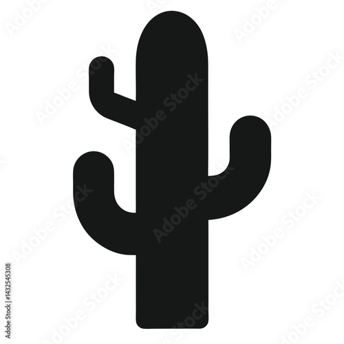 desert plant silhouette icon isolated on white