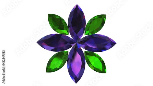 Sparkling Elegance Collection of purple & green Marquise Cut Gems 