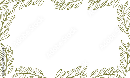 Olive leaves, tree branches and fruits frame. Vector green olives wreath with floral vines, mediterranean cuisine food, vegetable oil and natural cosmetics label. Branches and leaves square frame