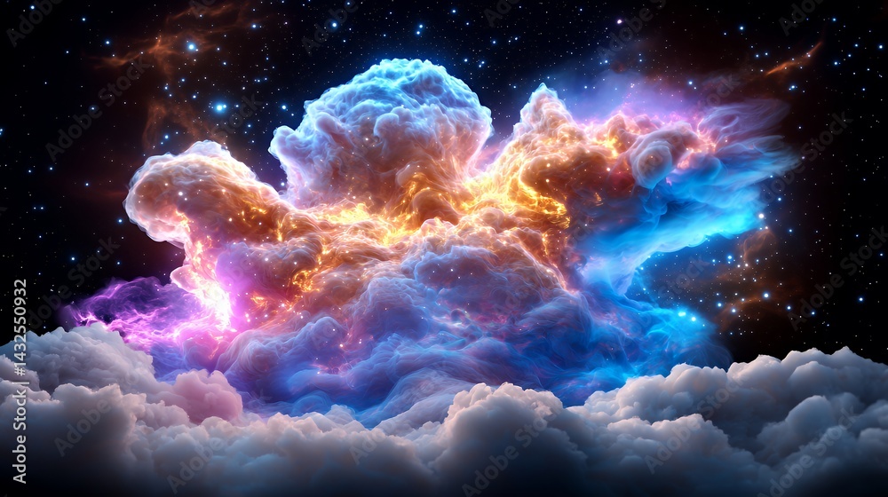 Fototapeta premium Cosmic clouds starry night boundless