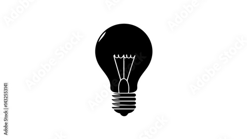 Vintage Light Bulb Outline on a Minimalist Background