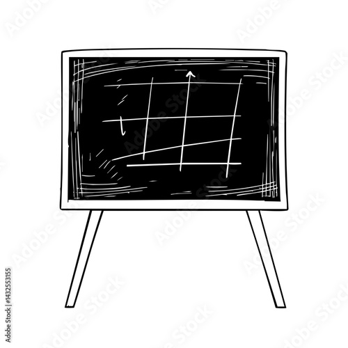 Simple Chalkboard Graph with Arrows and Grid Lines for Presentations