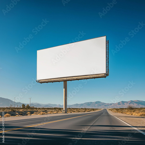 Large empty billboard on a highway
