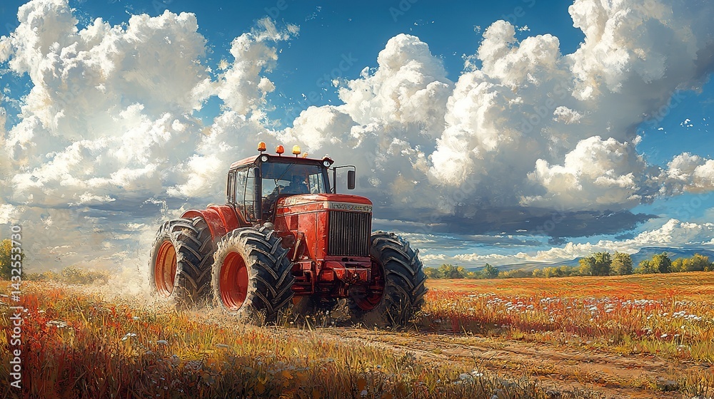 Obraz premium tractor in field