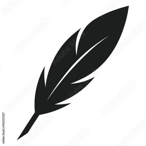 quill feather pen black icon
