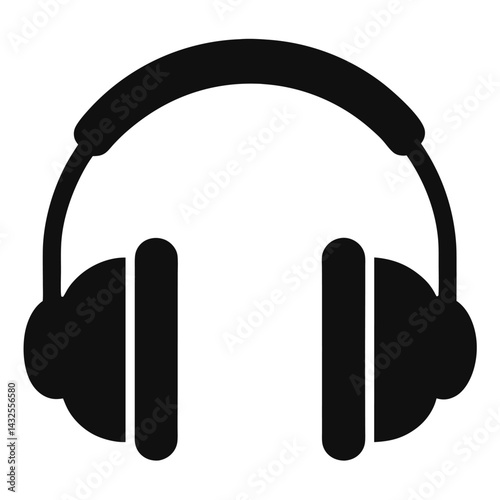 headphones music icon vector