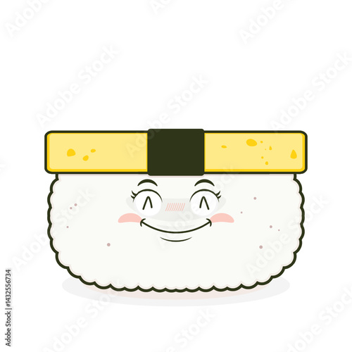 tamago sushi smile face cartoon cute