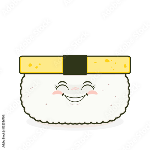 tamago sushi smile face cartoon cute