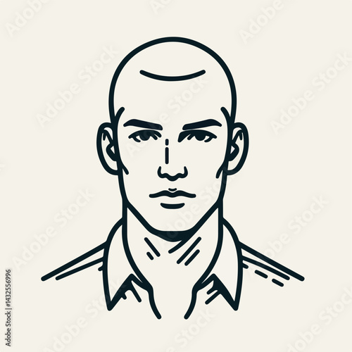 bald man line art vector image