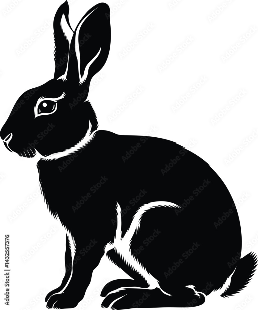 Obraz premium black rabbit isolated on white