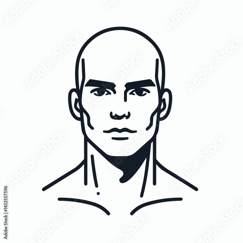 bald man line art vector image