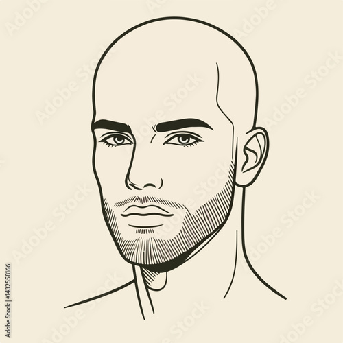 bald man line art vector image