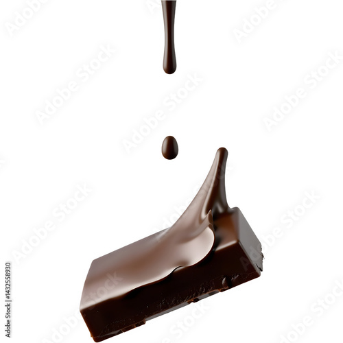 Dark chocolate bar with melted chocolate dripping over it. Rich, decadent, and delicious!