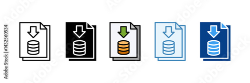 Asset Depreciation  Icon Set Multiple Style Collection