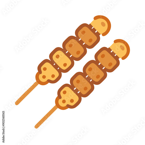 Delicious Asian food dango skewers, perfect street food