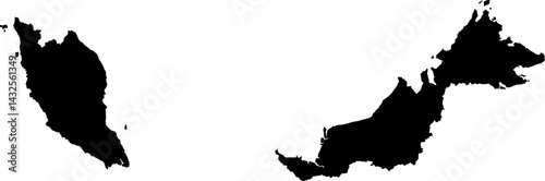 Malaysia Country Map And Flag Vector Image