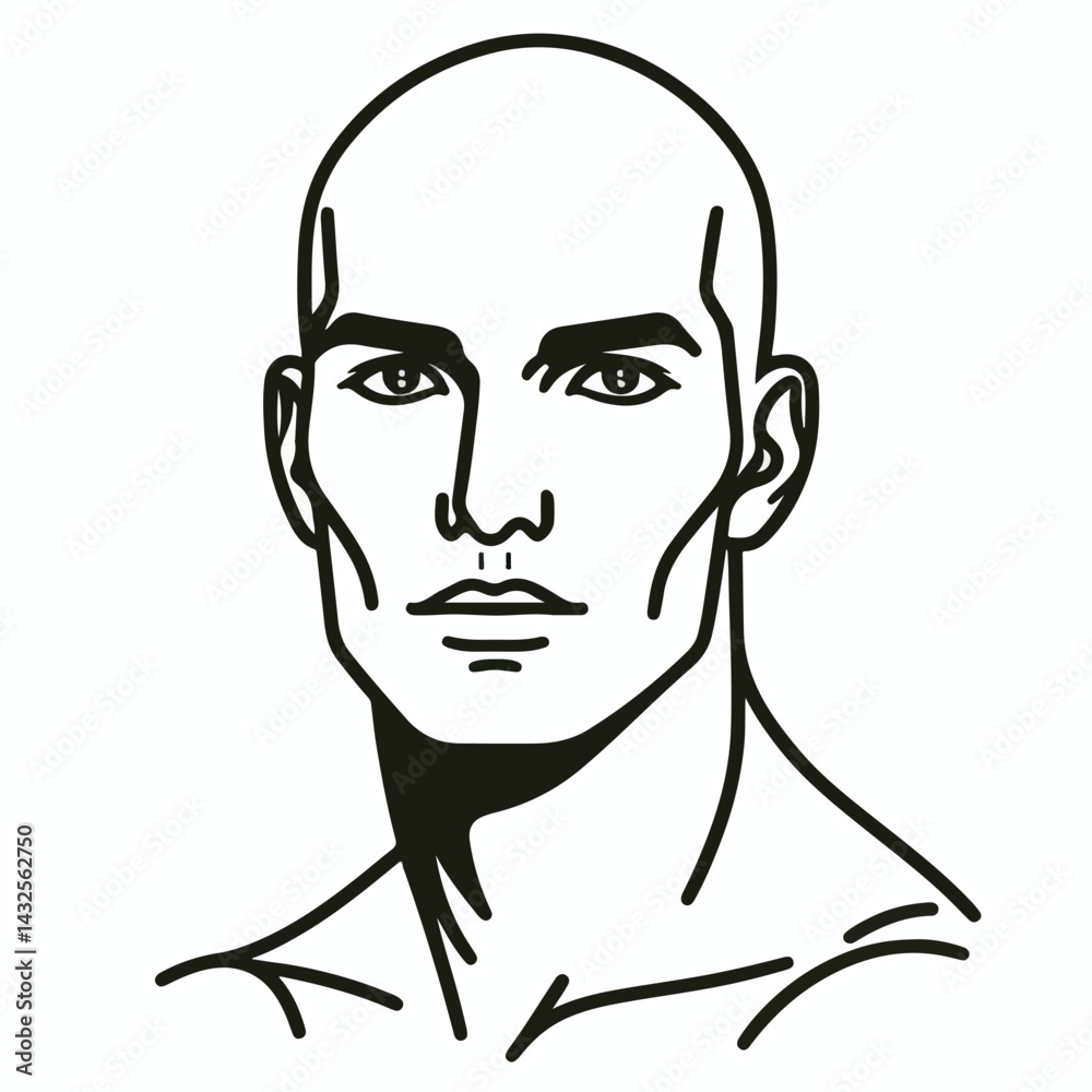 custom made wallpaper toronto digitalbald man line art vector image