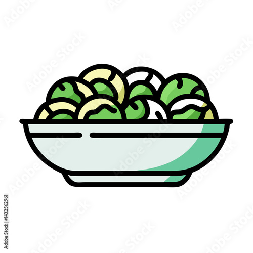 Illustration of a bowl of vegetable salad