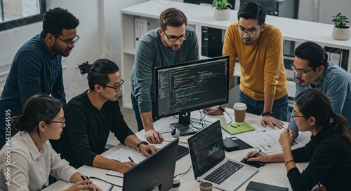 A quality-assurance team conducting software testing in a sprint review