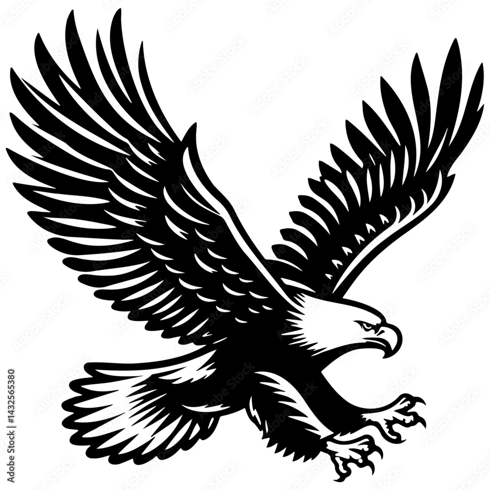 Fototapeta premium Eagle Fly Illustration.