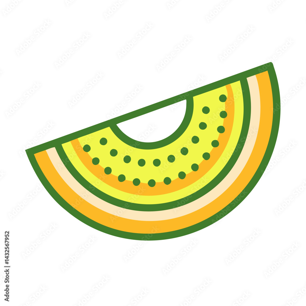 Abstract Melon Slice: Colorful, Bold, and Modern Design Abstract Melon Slice: Colorful, Bold, and Modern Design