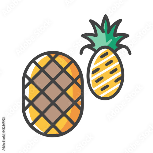 Cartoon Pineapple Illustration: Fresh, Healthy, and Tropical