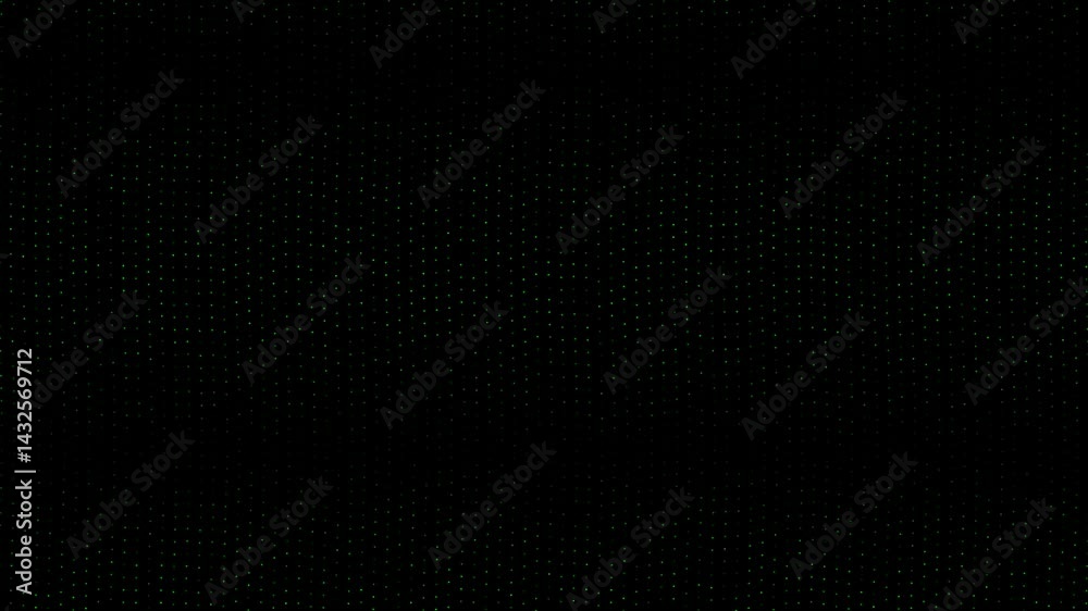 Digital rain animation with green dots falling at variable speeds on black background, inspired by Matrix code aesthetic. This 4K animation features subtle horizontal waves and brightness variations f Digital rain animation with green dots falling at variable speeds on black background, inspired by Matrix code aesthetic. This 4K animation features subtle horizontal waves and brightness variations f