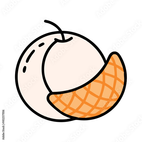 Minimalist Rambutan Fruit Illustration on Black Background Graphic