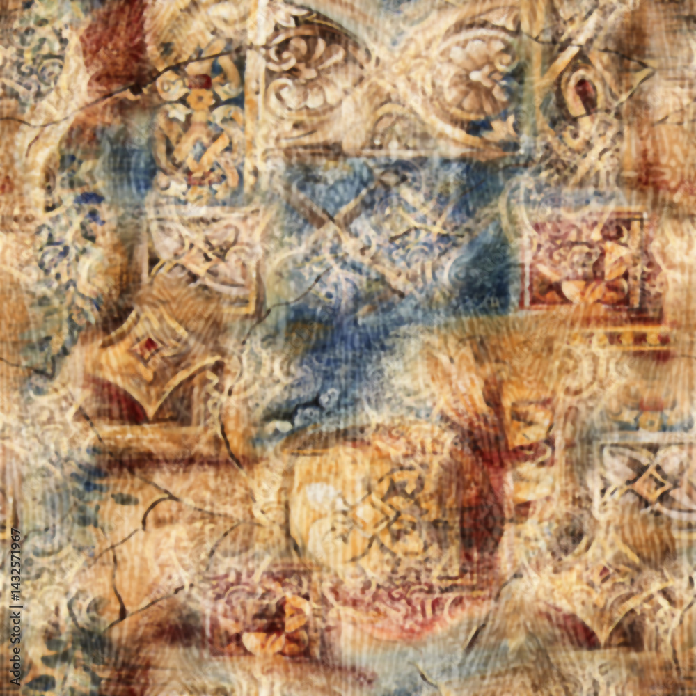 Fototapeta premium watercolor digital background seamless pattern on texture