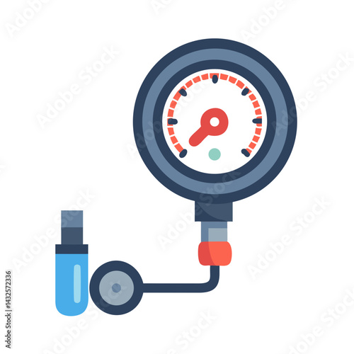 Pressure gauge icon measuring tool on black background