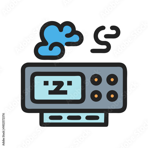 Faulty or Broken Electronic Device with Smoke Effect Icon