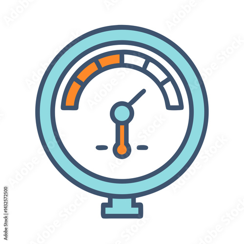 Pressure gauge illustration on a black background, icon