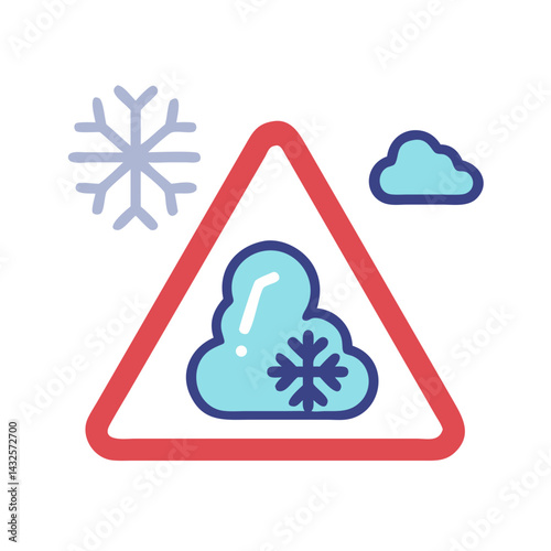 Winter weather warning icon: snow and ice caution