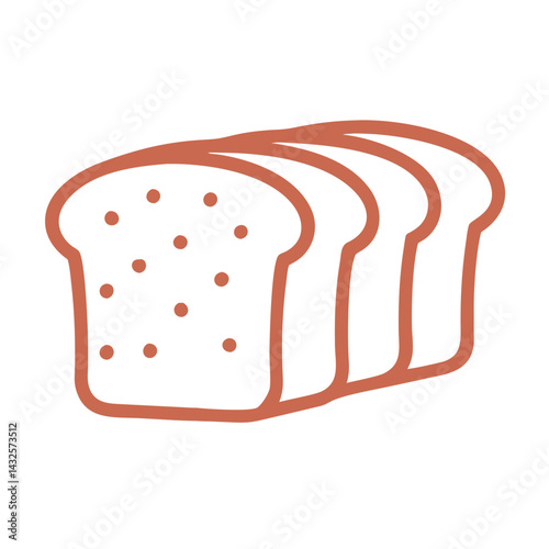 Slice of Bread Loaf Illustration with Black Background