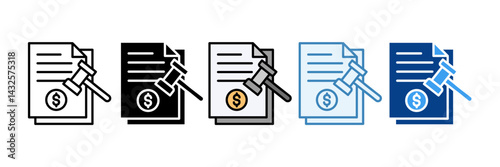 Legal  Icon Set Multiple Style Collection