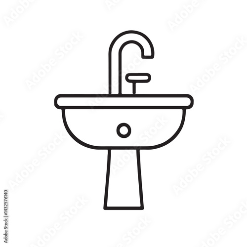Sink Illustration (Outline Style)