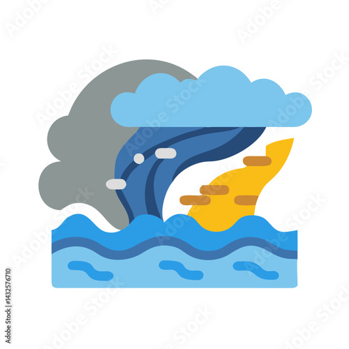 Hurricane vector illustration. Natural disaster and damage concept