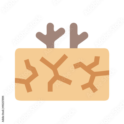 Dry Soil Icon, Desert, Drought Concept Illustration Vector