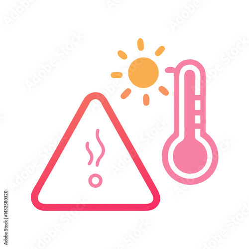 Extreme Heat Warning: Sun, Thermometer, and Warning Sign