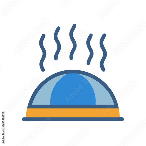 Steaming Food Tray Icon, Hot Meal Illustration