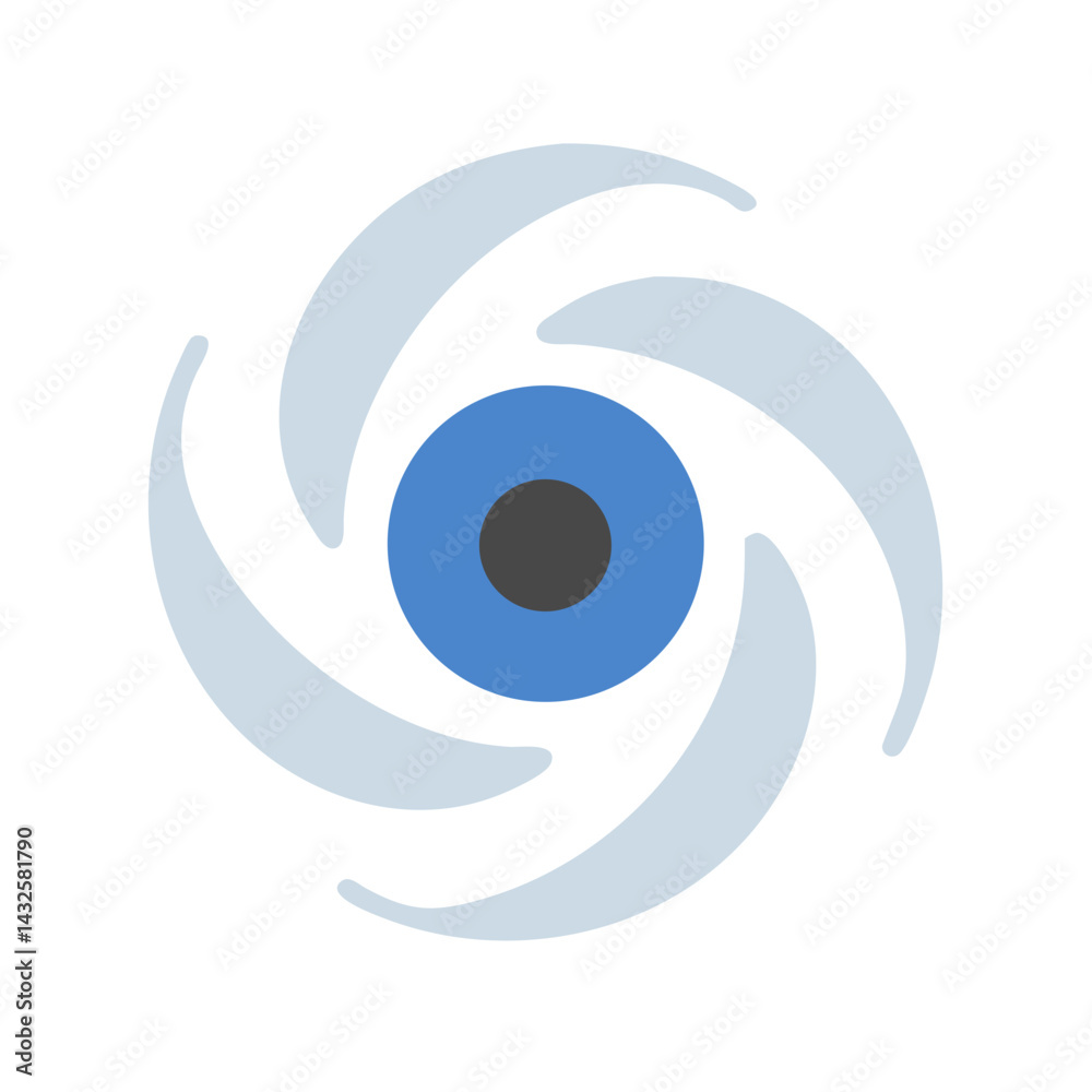 Hurricane Abstract Icon on Black Background, Weather Symbol Hurricane Abstract Icon on Black Background, Weather Symbol