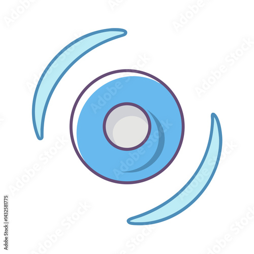 Abstract eye icon with surrounding stylized motion lines