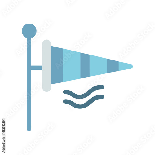 Light Blue Windsock Indicating Wind Speed and Direction