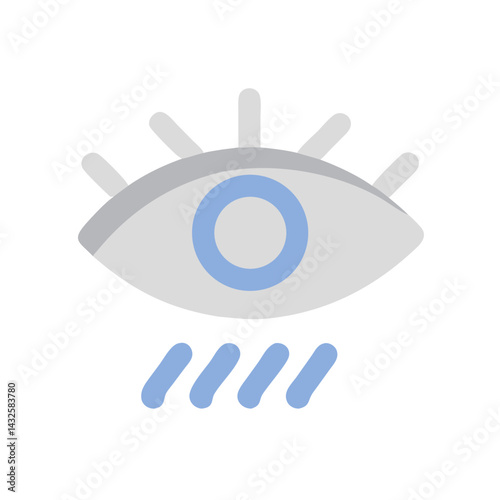 Eye with rain drops icon on black background