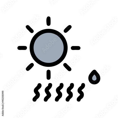Minimalist Moon and Droplet Illustration on Black Background