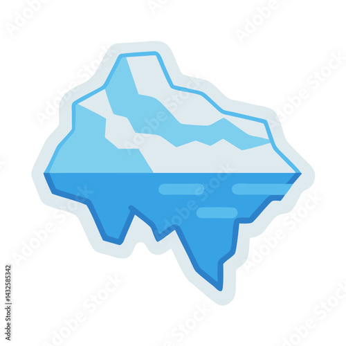 Cartoon Iceberg Vector Illustration on Black Background