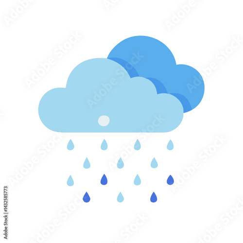 Rainy Clouds Illustration: Weather, Forecast, and Climate Concept