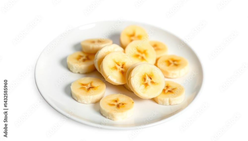 Sliced Bananas on a Plate Sliced Bananas on a Plate