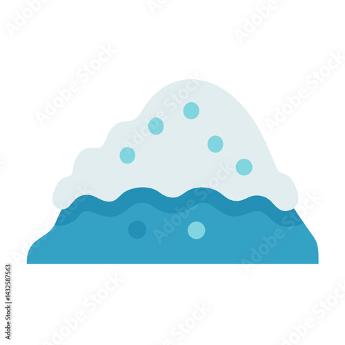 Stylized Snow Covered Mountain or Hill Illustration Vector