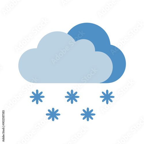 Snow cloud icon on black background, winter weather